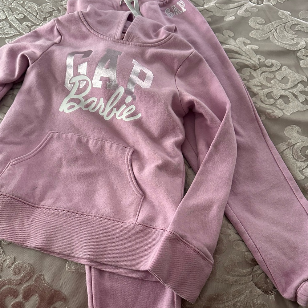GAP Kids Light Pink Barbie Hoodie and Joggers Set